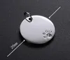 20mm Round Stainless Steel Crystal Dog Tags Pets ID Address Name Phone Number Label Pendant Jewelry