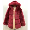 Cappotto invernale in pelliccia sintetica calda e spessa Donna Taglie forti Giacca in pelliccia sintetica a maniche lunghe con cappuccio Cappotti invernali di lusso bontjas