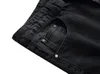 Kot erkek kot pantolon düz yıkanmış yırtık delikler sıska siyah pantolon ince fit kot pantolon homme pantalonlar 193v