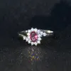 Exquisite 925 Sterling Silver Imitation Sapphire Gemstones Opal Birthstone Bride Princess Wedding Engagement Strange Ring Size 6 7 8 9 10