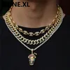 Gioielli Hip Hop da uomo in cristallo multicolore con pendente a forma di tazza di soldi con catena a corda Collana cubana con zirconi ghiacciati