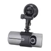 X3000K 720P 140 graus Wide Angle Lens frente e verso dupla Câmeras 2.7inch Car Camera Dashcam Car DVR R300 Com GPS