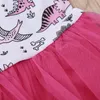 Abiti da bambina Abiti da bambina stampati con dinosauro di cartone animato Abito da principessa con maniche volanti INS Abbigliamento per bambini Abbigliamento estivo per bambini DHW3507