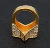 Atacado-homens Moda de Cobre Ouro Prata Color Banhado Exagerate Ring Alta Qualidade Gelado Cz Stone Star Shape Anel Jóias