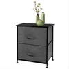 Free shipping US STOCK Wholesales 2 Drawers Night Stand End Table Storage Tower Sturdy Steel Frame Grey