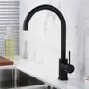 Brass Single Handle Kitchen Mixer Tap 360 Degree Swivel Spout Black or Brushed Gold Deck Mounted Basin Sink Faucet,13-021