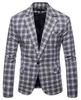 Erkek Suit Blazers Moda Ekose Blazer Erkekler İnce Fit Tek Düğme Giyim Ceketleri Günlük Ofis Maskulino2950
