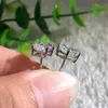 Mode 18K White Gold Princess Cut Zircon White Diamond Stud Oorbellen