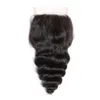 Bella Hair Malase Charry Closurals Loose Wave Virgin Human Hair-Heaves Бесплатная часть с Baby Bair Top закрытие 4x4 Натуральный цвет 8-26 дюймов