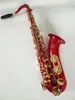 Nytt ankomst Musikinstrument Suzuki BB Tenor Högkvalitativ Saxofon Mässing Body Golden Red Gold Key Sax med munstycket4533078