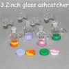 Ciotole per fumatori di vetro da 3,2 pollici con raccoglicenere 14mm 18mm Maschio Femmina gorgogliatore ashcatcher bong d'acqua Contenitore in silicone