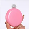 Rhinestone Lid Hip Flasks Fashion Stainless Steel Mini Hip Flask Round Wine Pot Creative Portable Wine Bottles LX2352