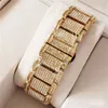 Nowy styl automatyczny kwarcowy ruch kwadratowy Women Watch Men Full Diamond Tial Real Męskie zegarki Kobiety projektantki Lady Dress Wristwat9979372