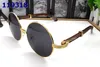 Vintage-Mode-Büffelhorn-Sonnenbrille für Herren, vollrandlos, klare Linse, Büffelhorn-Brille, Gold-Silber-Holzrahmen, Herren-Sonnenbrille, Gafas