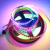 1M 144LEDs/m APA107 RGB Pixel LED Strip Light, adressable avec APA107 IC intégré dans la LED 5050 SMD RGB; DC5V, PCB noir, IP20 non étanche