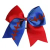 10 kleuren Softbal Baby Hoofdband Meisje Honkbal Haarbanden Rugby Bow-knoop Dovetail Haarbogen Cheerleading Haaraccessoires C6425