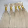 Top Quality 613 Bleach Blonde Human Braiding Hair Bulk No Weft Straight Brazilian human Hair buy 300Gram