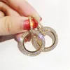 Mode-Kristall Runde Kreise Tropfen Baumeln Ohrringe Für Frauen Koreanische Aussage Ohrringe Modeschmuck Gold/Silber Geometrisch