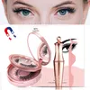 Magnetic Liquid Eyeliner And Eyelashes with Makeup Mirror Tweezer 2 Pairs 3D False Eyelashes kit 5 Magnets Lashes No Glue Needed Reusable lash
