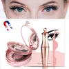 Cils magnétiques avec eyeliner liquide magnétique 5 aimants Ensemble de maquillage pour cils 2 paires de faux cils réutilisables Miroir de maquillage + pince à épiler Pas besoin de colle