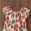 2PCS Baby Girls Toddler Pineapple Clothes Kids Off Shoulder Tops Ripped Denim Shorts Outfits Set A8238480322