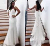 Syrenka Sukienka ślubna 2020 Vestidos De Novia Spaghetti Paski Soft Satwin Seksowna Suknia Ślubna Eleganckie Suknie Ślubne Backless