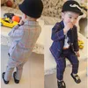 Spring Fall Baby Kids Casual Balzer Plaid Suits For Kids Wedding Flower Boys Formal Suit Coat Pants Twinset 2 Pcs Clothes P565210420