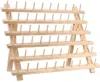 Home 60 carretel rack de madeira de madeira e organizador prateleira de madeira maciça Cremalheira de armazenamento de carretel para costurar bordado de quilting