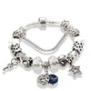 Fashion Charm bransoletka z koralików dla biżuterii Pandora srebrna gwiazda wisiorek z księżycem zroszony bransoletka damska z oryginalnym pudełkiem prezent urodzinowy