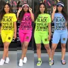 GROOTSWEATSUS Letter Crew Neck T -ShirtShorts 2 -delige set bodycon tee top pantak tracksuit zomer casual kleding sportkleding o8015229