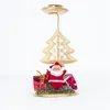 クリスマスアイアン燭台飾りクリスマスサンタキャンドルデスクトップデスクトップスノーフレークムースクリスマスツリーキャンドルホルダー装飾