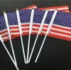 VS American Flag Hand Held Mini Vlag USA US American Festival Feestartikelen Vlag Roestvrij staal Flagpole Polyester Party Decoratie LSK92