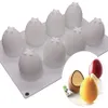 8 jamów 3d Easter Egg kształt Mold Silikonowy Trufla Mousse Formy Pieczenia Cukierki Czekoladowy Deser Jelly Lody Mold JK2001