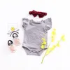 Baby Rompers Ins Infant Flys Рукав Сплошные треугольники Комбинезоны Остыны Летний Хлопок Дышащий Боди Новорожденные Конфеты Цветная Совка AYP665