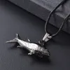 IJD10929 rostfritt stål pistolfärg fiskhänge för aska urn kremation halsband minnesmärke minnesmärke för husdjur mänskliga smycken72717475