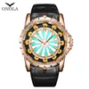 Onola Fashion Luxury Watch الكلاسيكية العلامة التجارية Rose Gold Quartz Wristwatch Leather Leather Coll Style Color Man