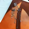 Gümüş İğne Fransız Püskül Küpe Metal Rölyef Kelebek Çiçek Su Matkap Inci Zincir Kişilik Abartı Uzun Küpe Toptan