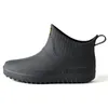 Hommes caoutchouc chaussures de pluie sans lacet imperméable à l'eau à talon bas PVC bottes de pluie travail 2019 vente chaude bottes pour hommes T200630