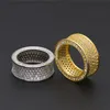 Hip Hop Iced Out Ring Micro Pave CZ Stone Tennis Ring Men Women Charm Jewelry Gold Silver Plated 3A Zircon Diamond Ring