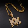 A-Z Hip Hop Custom Name Combination Bubble Letter Pendant Necklace Micro Cubic Zirconia Gold Silver Color Copper Pendant Necklace