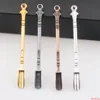 Dabber Dab Wax Tool Dry Herb Vaporizer 80mm Tool Dab Rigs Metal Spoon Used for Sniffer Snorter HOOVER Snuff Smoking with O Ring DHL