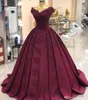 Sexy Plus Size Afrikaanse Pailletten Kant Bourgondië Prom Dresses 2020 Lange Moslim Dubai Arabische Avond Formele Jurk Baljurk Quinceanera Jurken