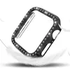 Apple Watch Case Diamond Glitter Single Row Bling Crystal Diamonds Housse de protection PC Plaqué Bumper Frame pour iWatch 38mm 42mm 40mm 44mm 41mm 45mm 49mm