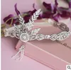 Créateur de mode Vintage diamant feuilles perle gland couronne Satin femme accessoires de mariage bandeaux de mariée bijoux de cheveux