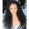 Curly Spets Front Wigs Black Women Baby Hair Long Loose Wave Syntetic Erition Wig Heat Resistant Fiber 180 High Density Natur5417745