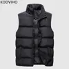 Otoño Invierno para hombre Parka chaleco sólido Casual sin mangas chaqueta de algodón acolchado cintura abrigo ligero Bodywarmer nueva marca ropa