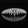 Gümüş Gelin Tiara Taç Vintage Gelin Düğün Tiaras ve Taçlar Kadınlar için Headdress Basit Şık Kadın Saç Aksesuarları