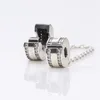 Wholesale-CZ Diamond Charm Charm for Pandora 925 Sterling Silver Silicone Safety Chain Bracelet Jewelry with original box