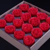 16 unids/caja jabón hecho a mano cabeza de flor de rosa para regalo del día de la madre jabón creativo cabeza de rosa caja de regalo de San Valentín flor artificial