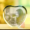Cool Heart Crystal Photo Frame Custom 2D/3D Laser Engraving Baby, Family, Travel, Wedding Picture Frames For Glass Frames with standing
